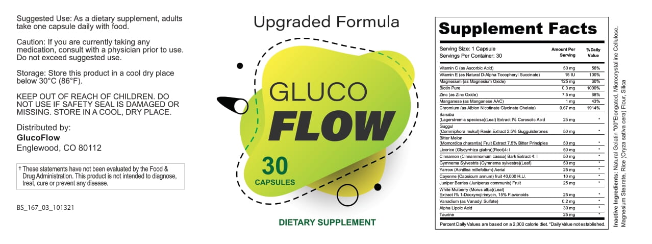 GlucoFlow Supplement Facts